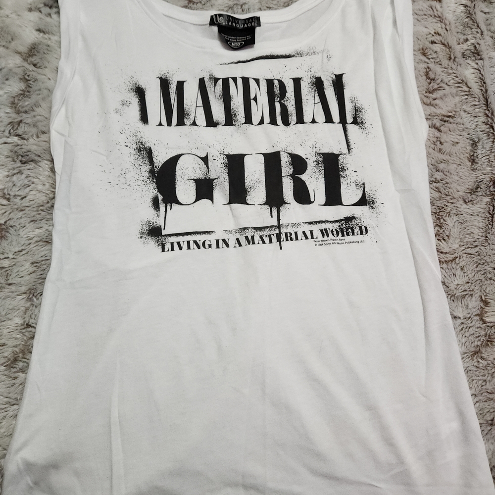 Madonna Material Girl White Graphic Tee